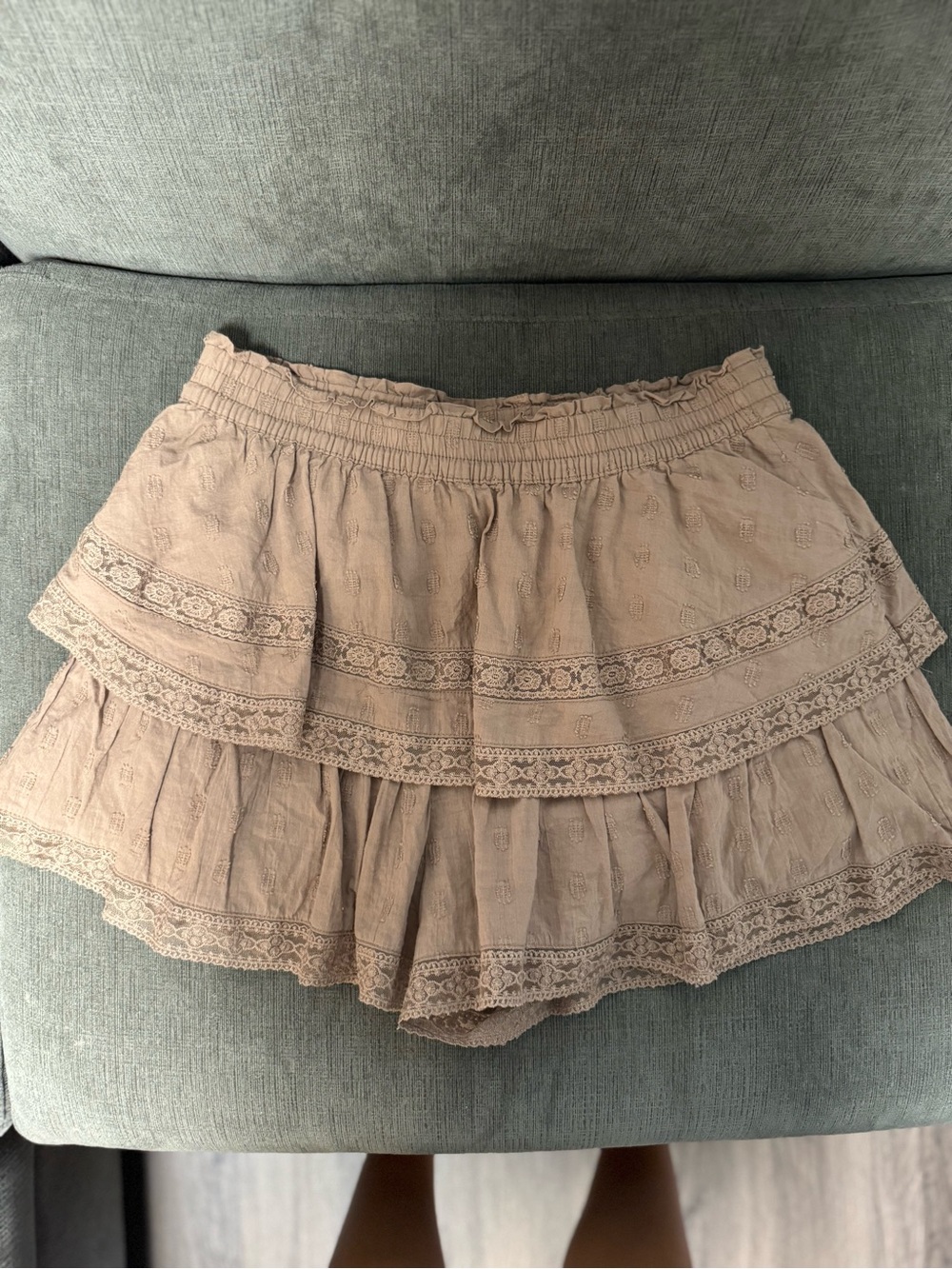 Altar'd State Tiered Lace-Trim Skort